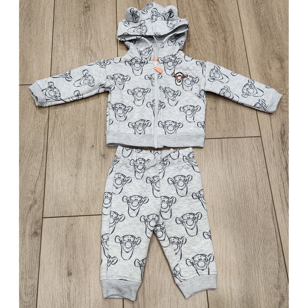 Disney Tigger Print Hoodie Sweatpants Outfit Jumping Bean‎ Baby 9 Months